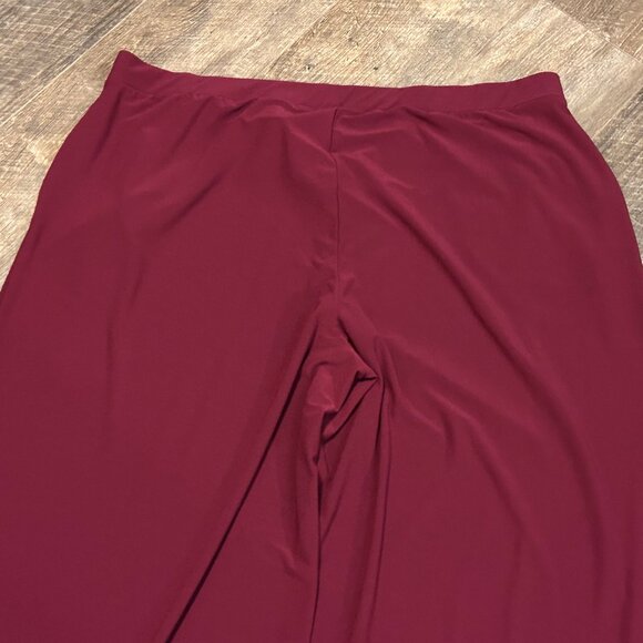 Susan Graver Every Day Textured Liquid Knit Wide-Leg Pants Red Size 3X ~EUC - Picture 7 of 15